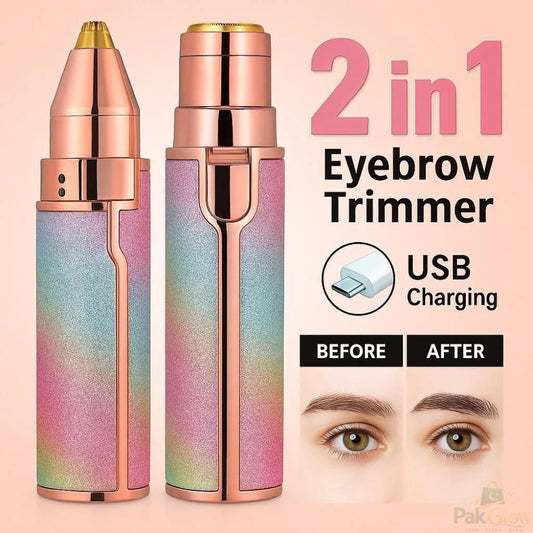 2-in-1 Rechargeable Eyebrow Trimmer – Facial Hair Remover