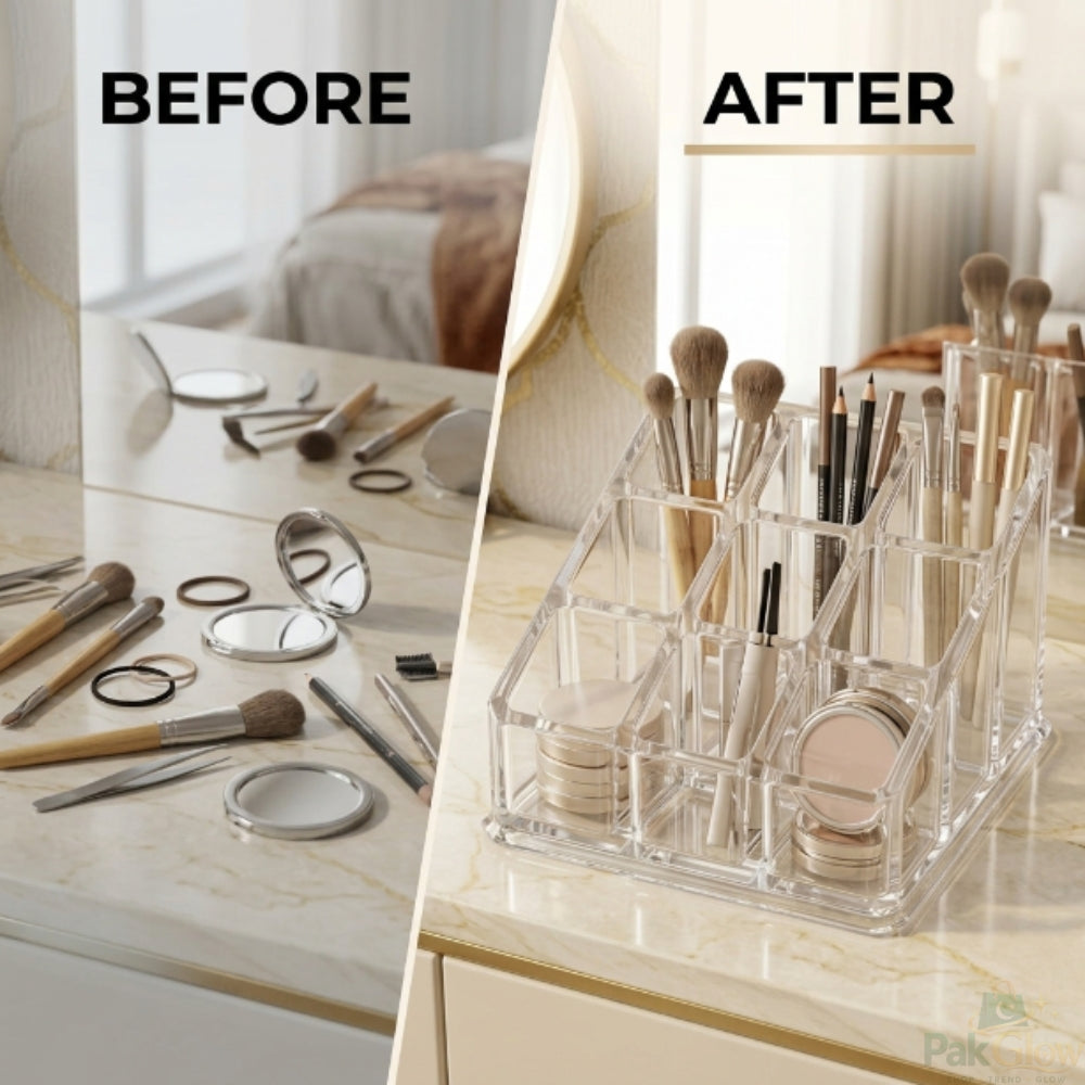 Premium Acrylic Lipstick Organizer β 9 Slot Makeup Storage