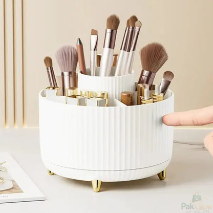 360° Rotating Makeup Organizer – Reusable Multi Compartment Vanity Storage