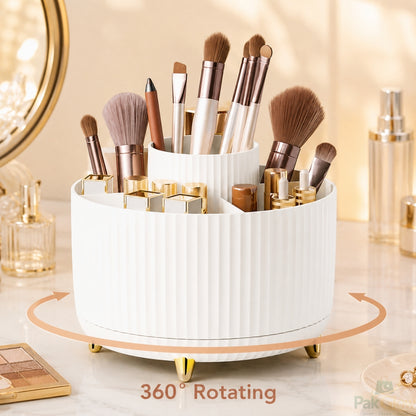 360° Rotating Makeup Organizer – Reusable Multi Compartment Vanity Storage