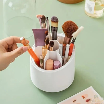 360° Rotating Makeup Brush Organizer – Dust Protective Storage Dome