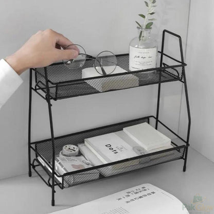 2-Tier Metal Makeup Organizer – Stylish Beauty Storage