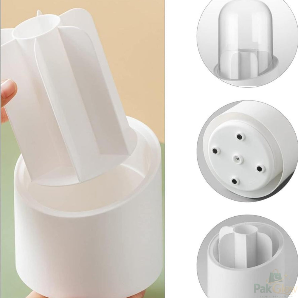 Premium Acrylic Makeup Brush Organizer – 3-Compartment Dust Protected  Storage
