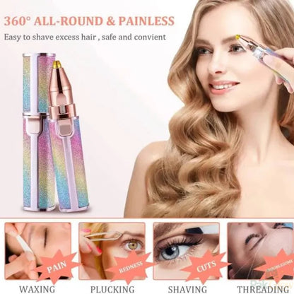 2-in-1 Rechargeable Eyebrow Trimmer – Facial Hair Remover