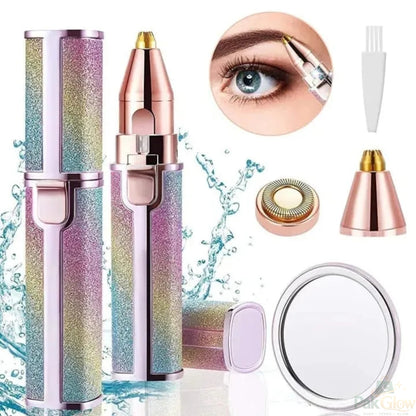 2-in-1 Rechargeable Eyebrow Trimmer – Facial Hair Remover